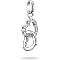 THOMAS SABO Charm-Einhänger Charm verschlungene Herzen - Connect, mit Zirkonia (synth)
