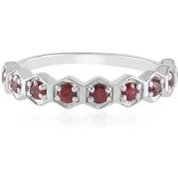 Cavill Silberring Silberring mit tansanischem Rubin, 0,505 ct (1-tlg)