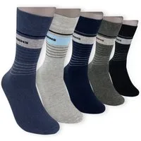 Die Sockenbude Basicsocken JEANS (Bund, 5-Paar, blau grau schwarz) Komfortbund
