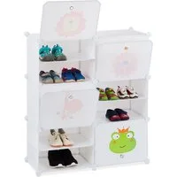 relaxdays Steckregal Schuhregal für Kinder zum Stecken