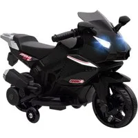 AIYAPLAY Elektro-Kindermotorrad mit USB, Stützrädern, Musik, Hupe, Scheinwerfer, Belastbarkeit 25 kg, (1-tlg), für Kinder 1,5–3 Jahren Schwarz