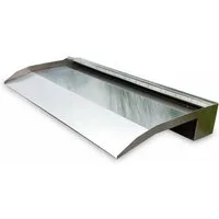 Jürgen Bocker - Gartenambiente Wasserfall Wasserfall 45 cm langer Auslauf Edelstahl matt LED Sets, 45,00 cm Breite