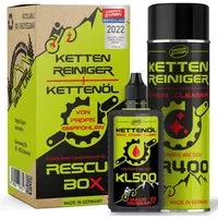 Original Syprin Fahrradöl Fahrrad Kettenöl + Kettenreiniger set, 625 ml, (Bike Rescue box set, 1-St., Kettenöl + Kettenreiniger), 1x Kettenöl (125 ml), 1x Kettenreiniger (500ml)