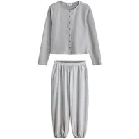 Next Pyjama Geknöpfter Langarm-Schlafanzug mit Ballon-Hose (2 tlg)