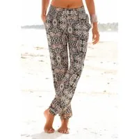 s.Oliver Strandhose aus leichtem Jersey, Schlupfhose mit Alloverprint und Taschen, Stoffhose, leichte Sommerhose, elastisch