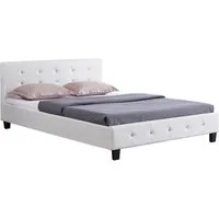 CARO-Möbel Polsterbett KINGSTON, Polsterbett Doppelbett Bettgestell Design 140 x 200 cm Lattenrost mit