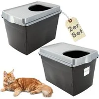 GarPet Katzentoilette 2er Set Hop In Katzenklo oben einstieg Katzentoilette Jump-In