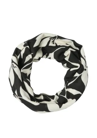 s.Oliver Red Label - Snood mit floralem Allover-Muster schwarz/weiß - Gr. - ONE SIZE