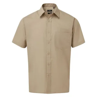 Premier Herren Popelin-Hemd, kurzärmlig (Khaki)