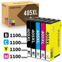 STAROVER 5/10er XXL 405XL Druckerpatronen für EPSON 405 XL Multipack Tintenpatrone (epson workforce pro WF-3820 3825 4820 4825 4830 DWF, WF-7310DTW WF-7830DTWF WF-7835DTWF WF-7840DTWF)