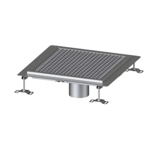 Kessel Ferrofix Bodenwannen 6050050 Edelstahl, 500x500x65mm, Auslauf senkrecht