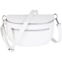 MIRROSI Bauchtasche Damen, Echtleder, Leder, Made in Italy, Umhängetasche, Brusttasche, (Schultertasche für jeden Anlass (1 Tasche & 1 Gurt), Mit zwei Reißverschlüssen), Crossbody Bag, verstellbaren Schulterriemen, Zwei Größen zur Auswahl
