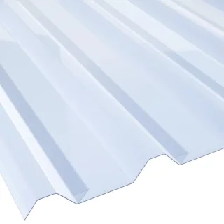 PVC Lichtplatte | Spundwand | 250/50 | 1,5 mm | Breite 1055 mm | glasklar-bläulich