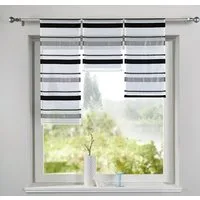 Gardinenbox Scheibengardine (3 St), Stangendurchzug, transparent, Jacquard Chenille, 3er Set Scheibenhänger HxB 40-60-80x30 cm Beschwerungsstange 2022200-2