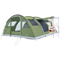 Skandika Tunnelzelt Gotland 6 Protect, Campingzelt mit schwarzer Schlafkabine, Personen: 6 (3 Eingänge (2 als Sonnendach nutzbar), Organizer-Taschen), eingenähter Zeltboden, wasserdicht, 210cm Stehhöhe, Moskitonetz