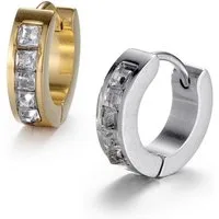 Firetti Creolen-Set Multipack Schmuck Geschenk Ohrschmuck Creolenset (Set, 2-tlg), mit Zirkonia (synth)