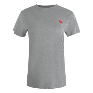 Moschino T-shirt Mit Kleinem Roten Herzlogo, Grau