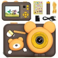 MOPUEA Kinderkamera mit Dualobjektiv, 32GB, 1080P, 2" Display Kinderkamera (inkl. Kinderkamera mit Dualobjektiv, 32GB Speicher und Zubehör, Dualobjektiv, 1080P Video, 26MP Fotos, Silikonhülle, 32GB)