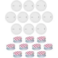 ABUS Rauchmelder PREFIRA 10 -mit 10-Jahres-Batterie- 10er Set + Magnetpads Rauchmelder (zertifizierter Rauchwarnmelder mit großer Prüftaste & Fehlalarm-Schutz)
