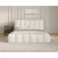 MOEBLO Polsterbett Bubble aus Bouclé 19 (Polsterbett Bubble boucle mit Bettkasten und Lattenrost Wolkenbett Cloud - Polsterbett 160), Maße (BxHxT): 163/183/203 x 100 x 220 cm