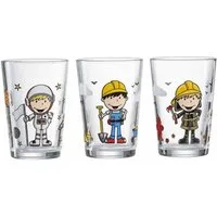 Ritzenhoff & Breker Kinderbecher Berufe Jungen Kindergläser 205 ml 3er Set, 3-tlg., Glas