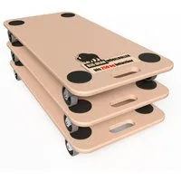 BigDean Schwerlastrolle 3 Materialtransporter 250kg Schwerlast Möbelroller, (Set, 3-St., Möbelroller), Möbelhund, Möbelroller, MDF-Natur, Antirutschpads, Sanfte TPE-Rollen