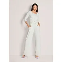 MADELEINE Jumpsuit Eleganter Jumpsuit mit Layering-Oberteil Raffinierter Jumpsuit mit Marlene-Beinen und Bindeband, Halbarm