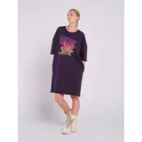 Rockupy Shirtkleid Damen in Purpur mit ausgefallenem Druck