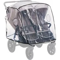 Fillikid Kinderwagen-Regenschutzhülle Regenschutz für Zwillingswagen/Geschwisterwagen