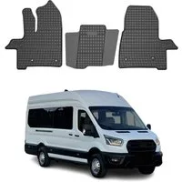 OMAC Auto-Fußmatten für Ford Transit Van 2019-2025 Gummimatten Schwarz (3 St), für Ford Transit Van 2019-2025 Ford Transit Van 2019-2025, Antirutsch,Wasserfest,Einfache Installation
