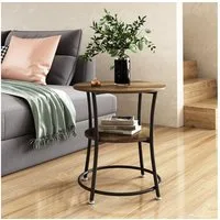 Vicco Couchtisch Quebec, Eiche rustikal, 50 x 50 cm mit Ablage (1-St)