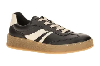 Gabor 6018.01.003 Plateau Sneaker Schwarz Black/Latte Echtleder Textil Microf...