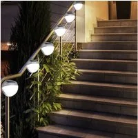 etc-shop LED Außen-Wandleuchte, LED-Leuchtmittel fest verbaut, 6er Set LED Solar Außen Garten Lampen Zaun Leuchten IP44 Beleuchtungen
