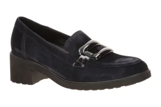 Gabor 4007.02.002 Damenschuhe dunkelblau Velour Rauhleder Slipper Plateau Absatz