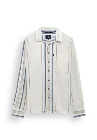 State of Art - Hemd mit vertikalem Streifenmuster wei�/mittelblau - Gr. - XL
