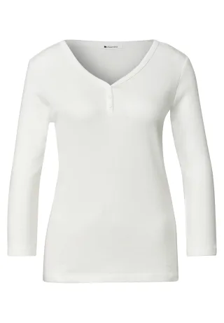 Street One - 3/4-Arm Shirt mit Knopfdetail off white - Gr. - 38