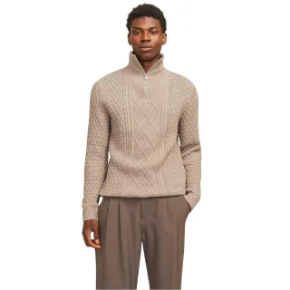 Jack And Jones - Pullover für Herren, Mit Zopfmuster, Regulär (Reines Kaschmirweiß)