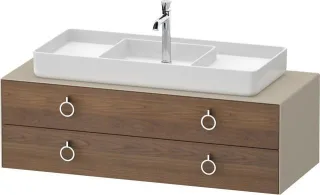 Duravit White Tulip Konsolenwaschtischunterbau wandhängend Amerikanischer Nussbaum & Taupe Matt & Se WT4992M77600010