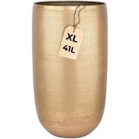 Marrakesch Orient & Mediterran Interior Übertopf Moderner Blumentopf Camiel Gold handgefertigt aus Aluminium 54 cm (1 St), Handarbeit