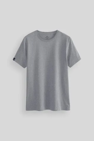 Herren Baumwolle Elasthan Rundhals T-Shirt