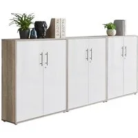 moebel-dich-auf Aktenschrank TABOR 9 (Aktenregale/Aktenschränke ideal für DIN A4 Ordner inkl. 4 Einlegeböden, Büroschrank abschließbar mit Griffen aus Edelstahl) Made in Germany