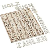 relaxdays Deko-Buchstaben Holzbuchstaben & -zahlen Set 144-teilig (144 St)