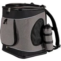 lionto Tiertransporttasche für Katzen, Rucksack wetterfest bis 14 kg, atmungsaktiv, mit Karabiner & herausnehmbarer Unterlage