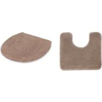 Kleine Wolke Badematte RELAX, Badvorleger, Badezimmer Teppich, Höhe 30 mm, rutschhemmend beschichtet, fußbodenheizungsgeeignet, Polyacryl, 2-tlg. Stand-WC Set, Badteppich, meliert, rechteckig, rund & als Set erhältlich