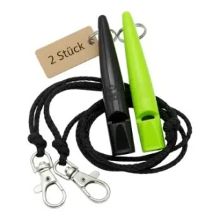 ACME 210.5 Doppelpack Hundepfeife mit Pfeifenband neon grün