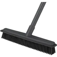 HAC24 Abziehbesen Gummibesen Gummi Kehrbesen Stiel Universalbesen, (1-tlg), mit Teleskopstiel 86-120 cm und Wasser Abzieher