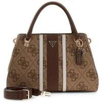 Guess Umhängetasche NOELLE II LUXURY SATCHEL (Set, Abnehmbarer Schlüsselanhänger), Damen Schultertasche, Handtasche mit Logo-Element und Logodrucken