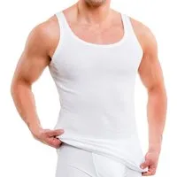 HERMKO Unterhemd 3000 (Pack, 5er) 100 % Bio Baumwolle Tank Top Basic Feinripp hergestellt in EU