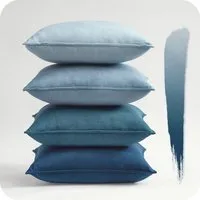 Topfinel Kissenbezüge 4er Set 40x40 & 50x50 cm aus weichem Samt-flauschig mit Farbverlauf, Kissenhülle ohne Füllung – Dekokissenbezug aus Samt für Sofa & Bett