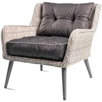 TexDeko Stuhlkissen Loungekissen 2-tlg. Set Gartenpolster für Rattanmöbel, UV-Beständig, Wasserabweisend mit Anti-Rutsch Boden